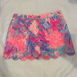 Lilly Pulitzer Vibrant Pink and Blue Mini Skirt